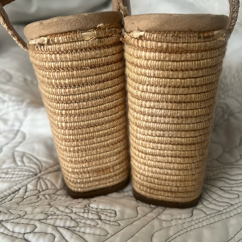 Steve Madden Beige Raffia Wedge Sandals - Picture 8 of 11